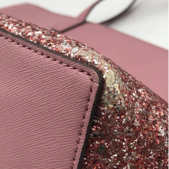 Kate Spade w/ COA  Penny Greta Court Tote Bag Pink Glitter - Picture 7 of 13